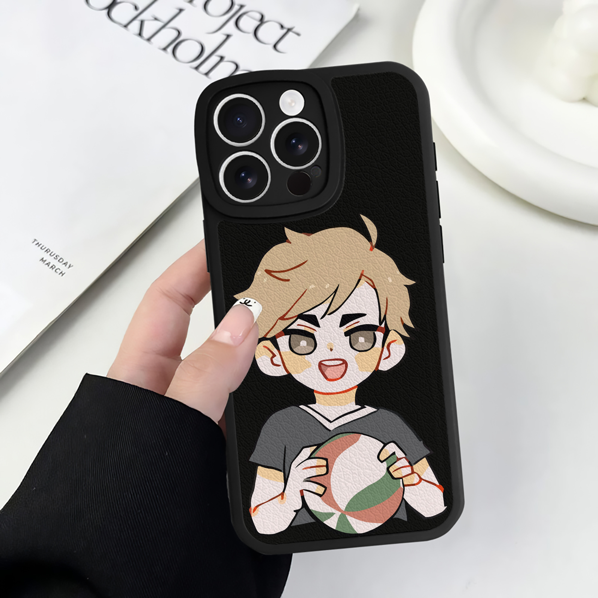 （画像用） ハイキュー!! Haikyu!! 【iPhone 16シリーズ対応】シリコンスマホケース（レザー調） 材質：シリコン